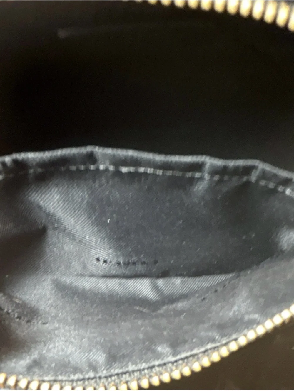 Coach Black Leather Zip Cosmetic Case with Gold Hardware